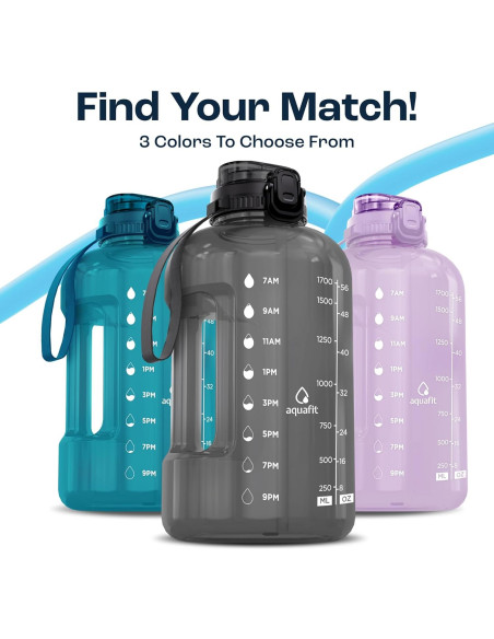 Botella de Agua AQUAFIT 1.81L con Marcador de Tiempo y Asa