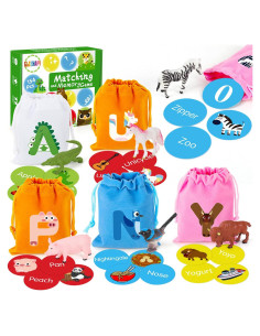 Juguete Educativo GLEEHAPY Alfabeto 104 Tarjetas y Animales