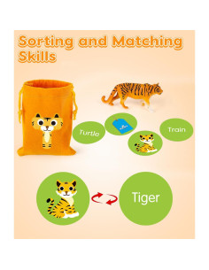 Juguete Educativo GLEEHAPY Alfabeto 104 Tarjetas y Animales 2