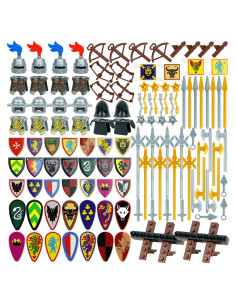 Kit de Armas y Armaduras Medievales Pamvava - Accesorios para Ladrillos