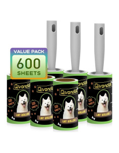 Juego de 600 Hojas Rodillo Quitapelusas Qivonda Gris