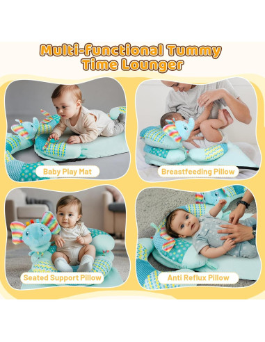 Almohada 3-en-1 Blublu Park para Bebés - Soporte Sentado Azul