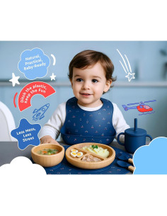 Juego de Alimentación de Bambú Feed Me Fun - 6 meses+ - Azul 2