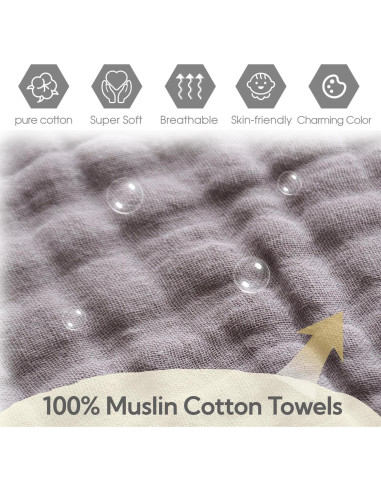 Paños de Baño MUKIN de Algodón Multicolor - 12 Piezas 30.5x30.5 cm