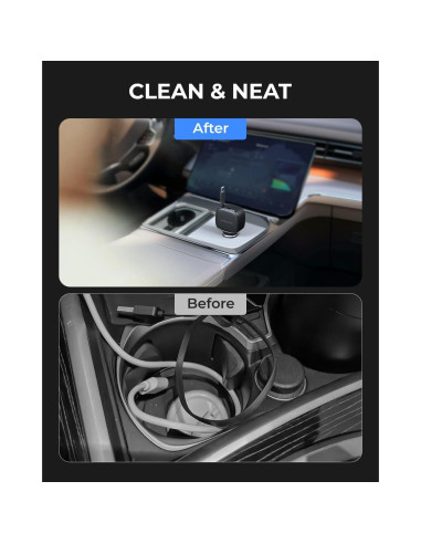 Cargador de Coche LINKWOW 84W USB-C Retráctil con Cable