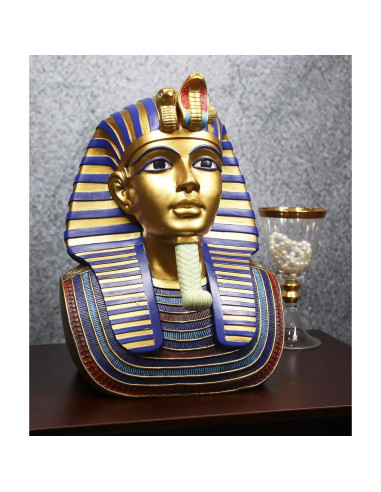 Estatua de Busto Tutankamón 28 cm Ebros Gift Resina Pintada