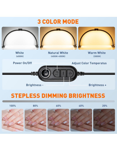 Lámpara de Uñas Plegable KIRKAS 29" (73.66cm) 4700 Lúmenes