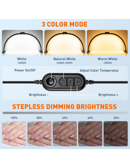 Lámpara de Uñas Plegable KIRKAS 29" (73.66cm) 4700 Lúmenes