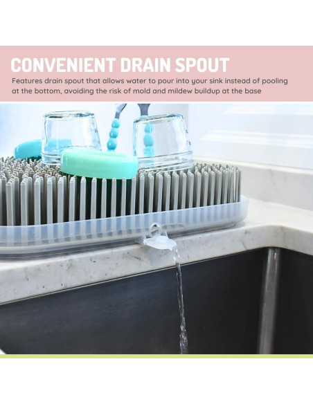 Soporte de Secado para Biberones Melii Gris Libre de BPA