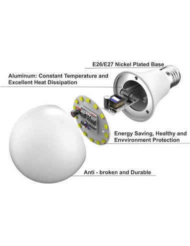 Bombilla Vgogfly Dusk a Dawn Blanca Cálida E26 1 Cuenta