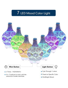 Difusor de Aceite Esencial SWORDFORCE AD-1258 100ml Vidrio Mosaico 2