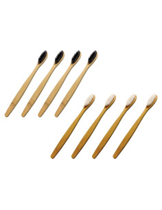 Set de Cepillos de Dientes de Bambú Barebu - Ecológicos y Biodegradables (Paquete de 8)
