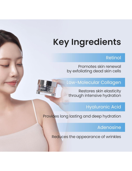 Crema Nocturna Antienvejecimiento Ecoment 48g - Retinol, Colágeno, Ácido Hialurónico