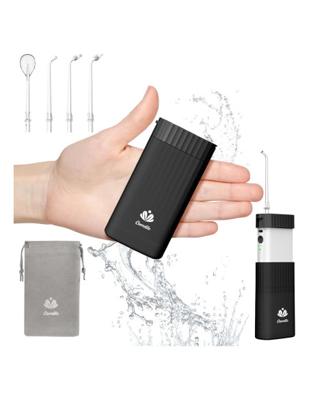 Irrigador Oral Portátil Caredite MS18 Negro, Recargable IPX7