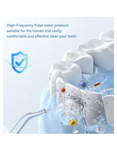 Irrigador Oral Portátil Caredite MS18 Negro, Recargable IPX7