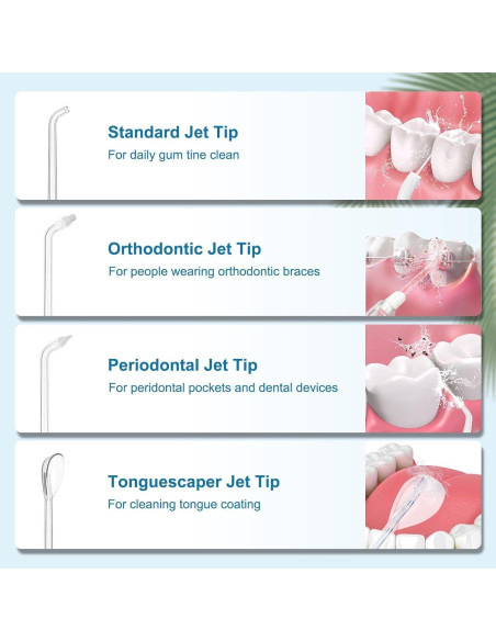 Irrigador Oral Portátil Caredite MS18 Negro, Recargable IPX7