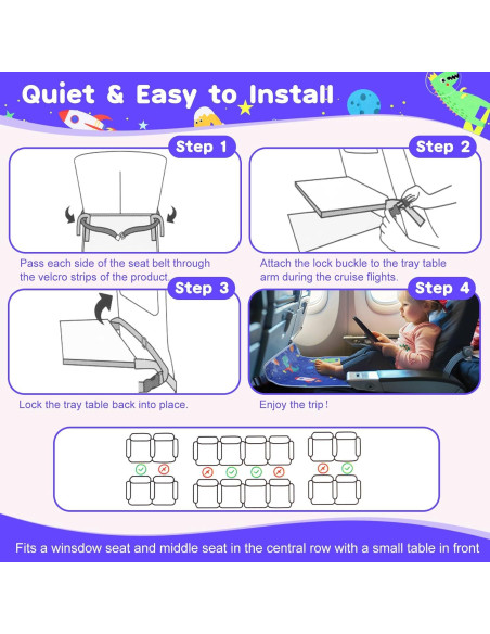 Cama de avión portátil para niños CozyBonder 76x43.5 cm