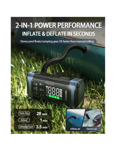 Arrancador de Salto 9000A Featou V8 con Compresor 12V