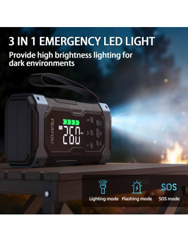 Arrancador de Salto 9000A Featou V8 con Compresor 12V