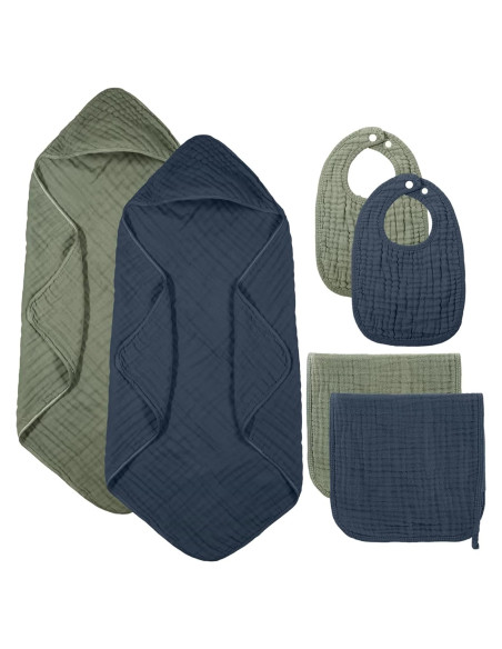 Juego de 6 Toallas de Baño Hahafelt Algodón Muselina Bebé