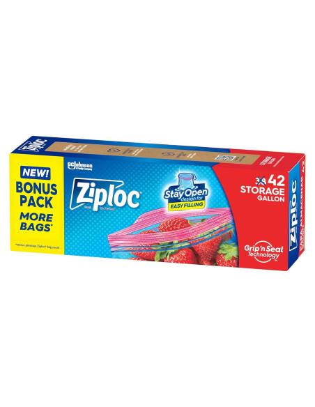 Bolsas de Almacenamiento Ziploc de 42 Unidades para Comida