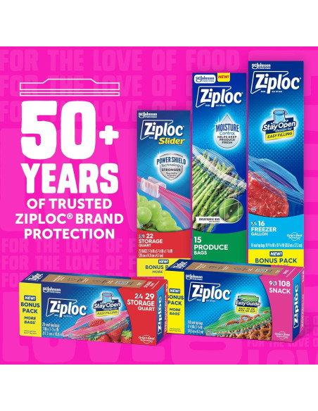 Bolsas de Almacenamiento Ziploc de 42 Unidades para Comida