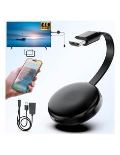 Adaptador HDMI Inalámbrico 4K Dongle Negro - Espejo Pantalla