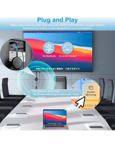 Adaptador HDMI Inalámbrico 4K Dongle Negro - Espejo Pantalla 2