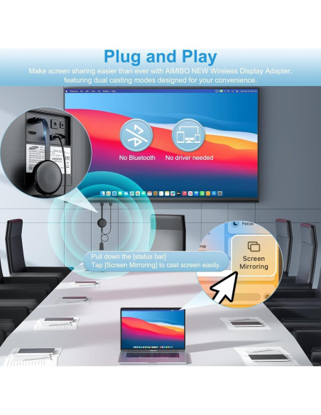 Adaptador HDMI Inalámbrico 4K Dongle Negro - Espejo Pantalla