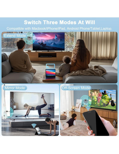 Adaptador HDMI Inalámbrico 4K Dongle Negro - Espejo Pantalla