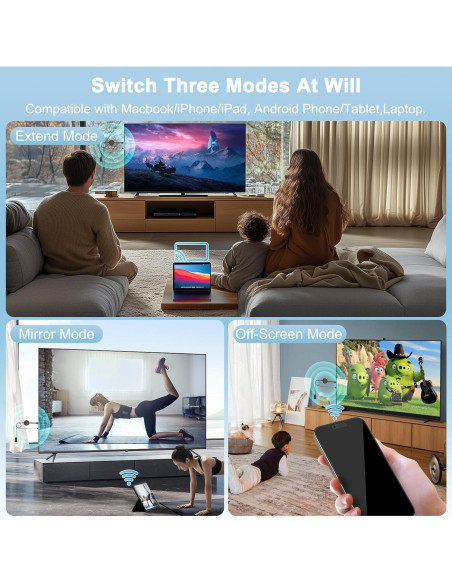 Adaptador HDMI Inalámbrico 4K Dongle Negro - Espejo Pantalla