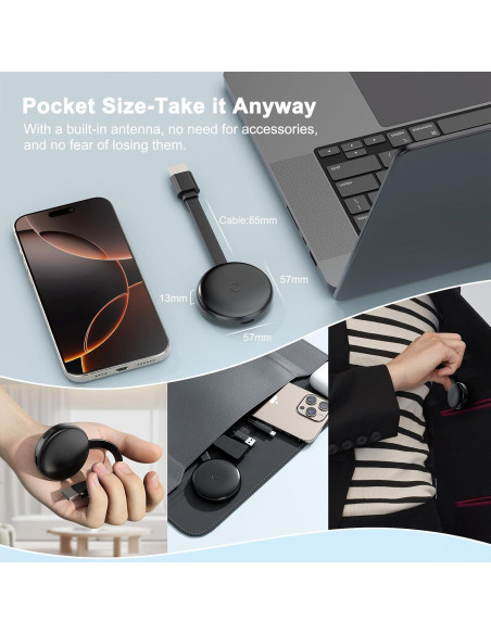 Adaptador HDMI Inalámbrico 4K Dongle Negro - Espejo Pantalla