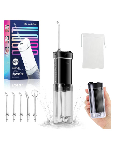Irrigador Oral Portátil JTF F200 con Hilo Dental Telescópico