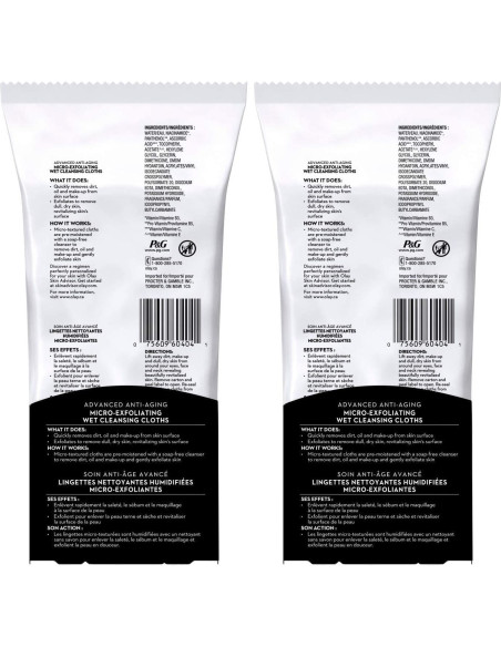 Toallitas Micro-Exfoliantes OLAY Regenerist 30 Unidades (Paquete de 2)