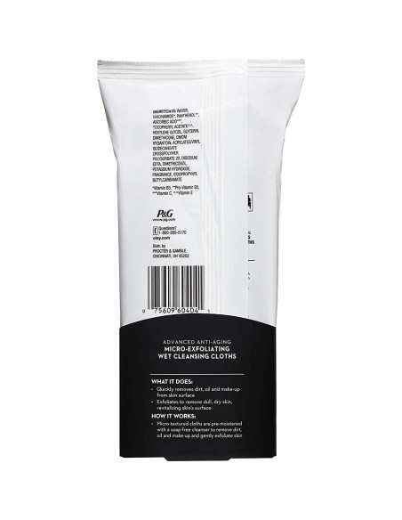 Toallitas Micro-Exfoliantes OLAY Regenerist 30 Unidades (Paquete de 2)