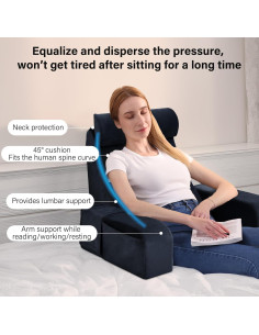 Cojín de Espalda ENITYA Mediano Negro para Lectura y Descanso 2