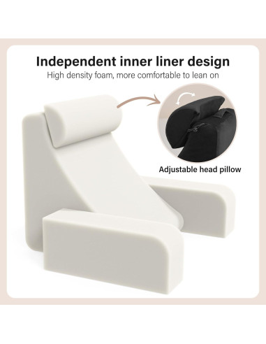 Cojín de Espalda ENITYA Mediano Negro para Lectura y Descanso