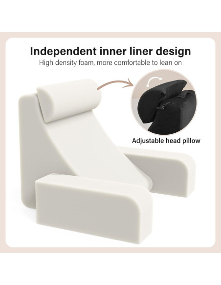 Cojín de Espalda ENITYA Mediano Negro para Lectura y Descanso