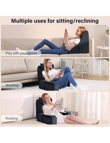 Cojín de Espalda ENITYA Mediano Negro para Lectura y Descanso