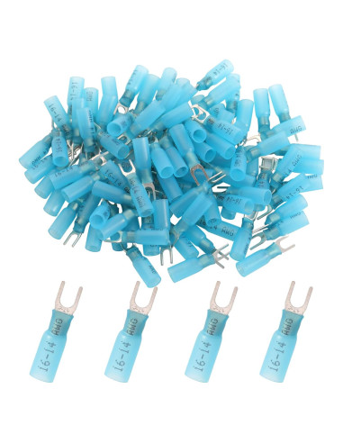 Kit 100 Conectores de Horquilla Termoretráctiles Teansic AWG16-14