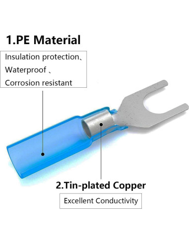 Kit 100 Conectores de Horquilla Termoretráctiles Teansic AWG16-14