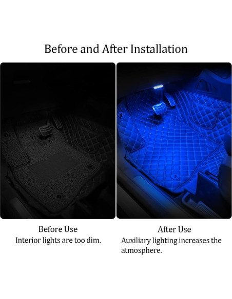 Luces LED Ambientales Zosppei 7 Colores para Coche 2 PCS