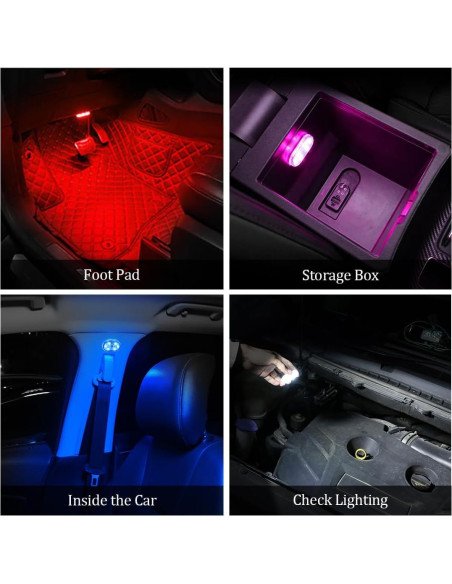 Luces LED Ambientales Zosppei 7 Colores para Coche 2 PCS
