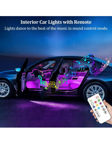 Luces LED Ambientales Zosppei 7 Colores para Coche 2 PCS