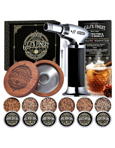 Kit de Ahumador de Whiskey G&J's Finest con Antorcha y Astillas