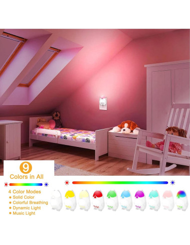 Luz Nocturna Inteligente RAVEtone Cat-201NL Regulable 2 Pzas