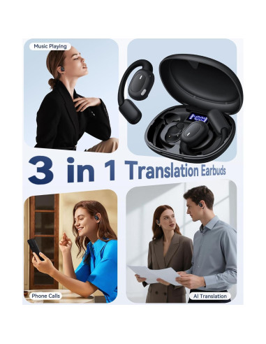 Auriculares Traductores AI Phegittg T68 80H Negro