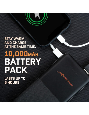 Asiento de Grada Calentado ACELETIQS con Batería USB - Negro