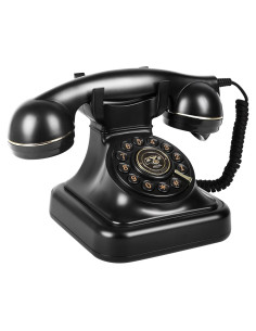 Teléfono de Línea Fija Retro Sentno MH1960 Negro Vintage