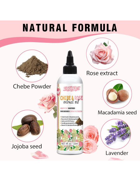 Aceite de Chebe y Rosa WOZUTUNT 118 ml - Crecimiento y Brillo